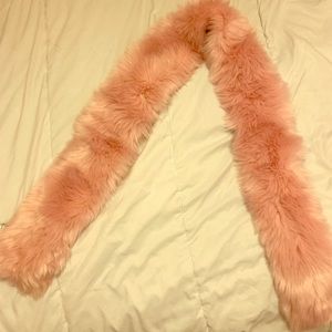 Abercrombie and fitch pink furry scarf